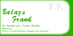balazs frank business card